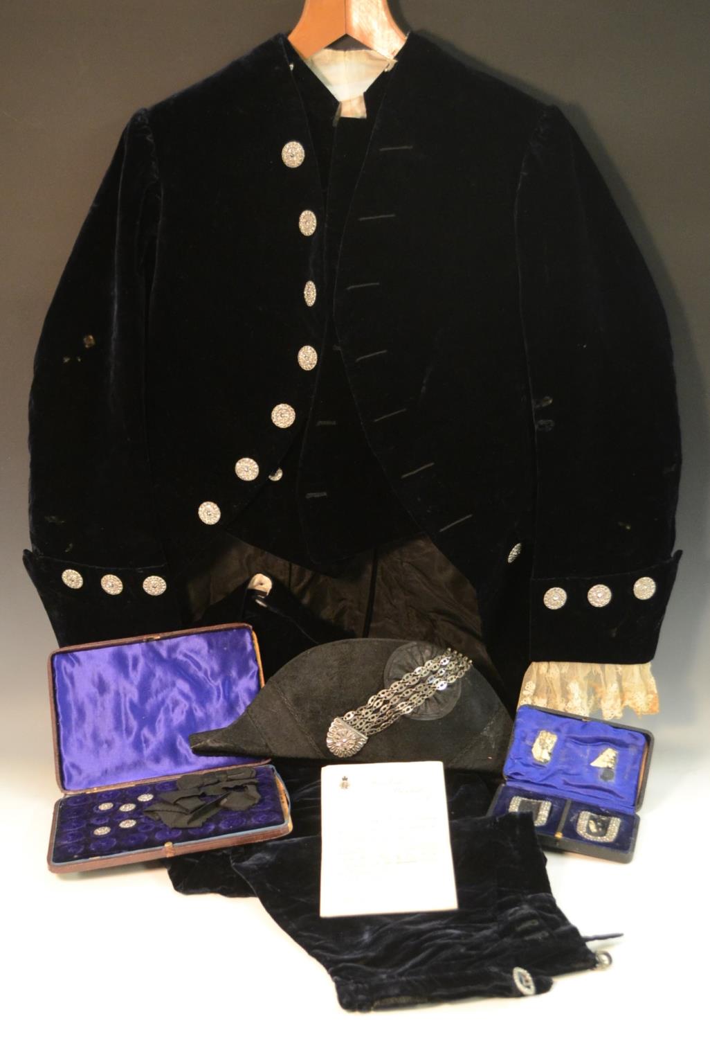 Royalty, Local Interest - an early 20th century gentleman's Court uniform, Old Style black velvet, - Image 2 of 6