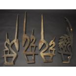 Tribal Art - Three Bamana chi wara antelope headdresses,