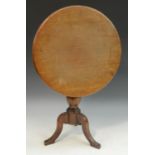 Miniature Furniture - Victorian mahogany tripod occasional table, circular tilting top,