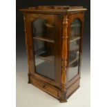 A Victorian walnut table top display cabinet,