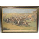 Charles Hunt, by, F C Turner, after, Coming in for the Derby, coloured print, 49.5cm x 73.