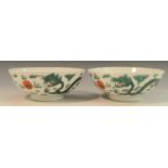 A pair of Chinese circular bowls,