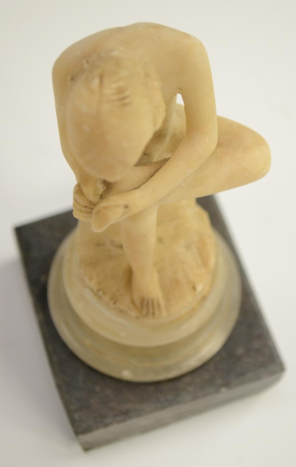 A 19th century Grand Tour alabaster carving, of Spinario, after the Antique, - Image 9 of 11