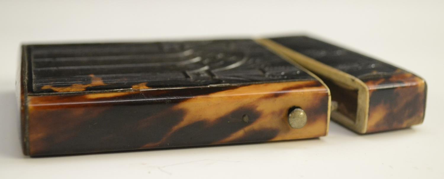 A William IV/early Victorian Gothic Revival tortoiseshell card case, - Image 7 of 10