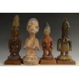 Tribal Art - a Yoruba figure, standing, with arms to the sides, 28cm high,