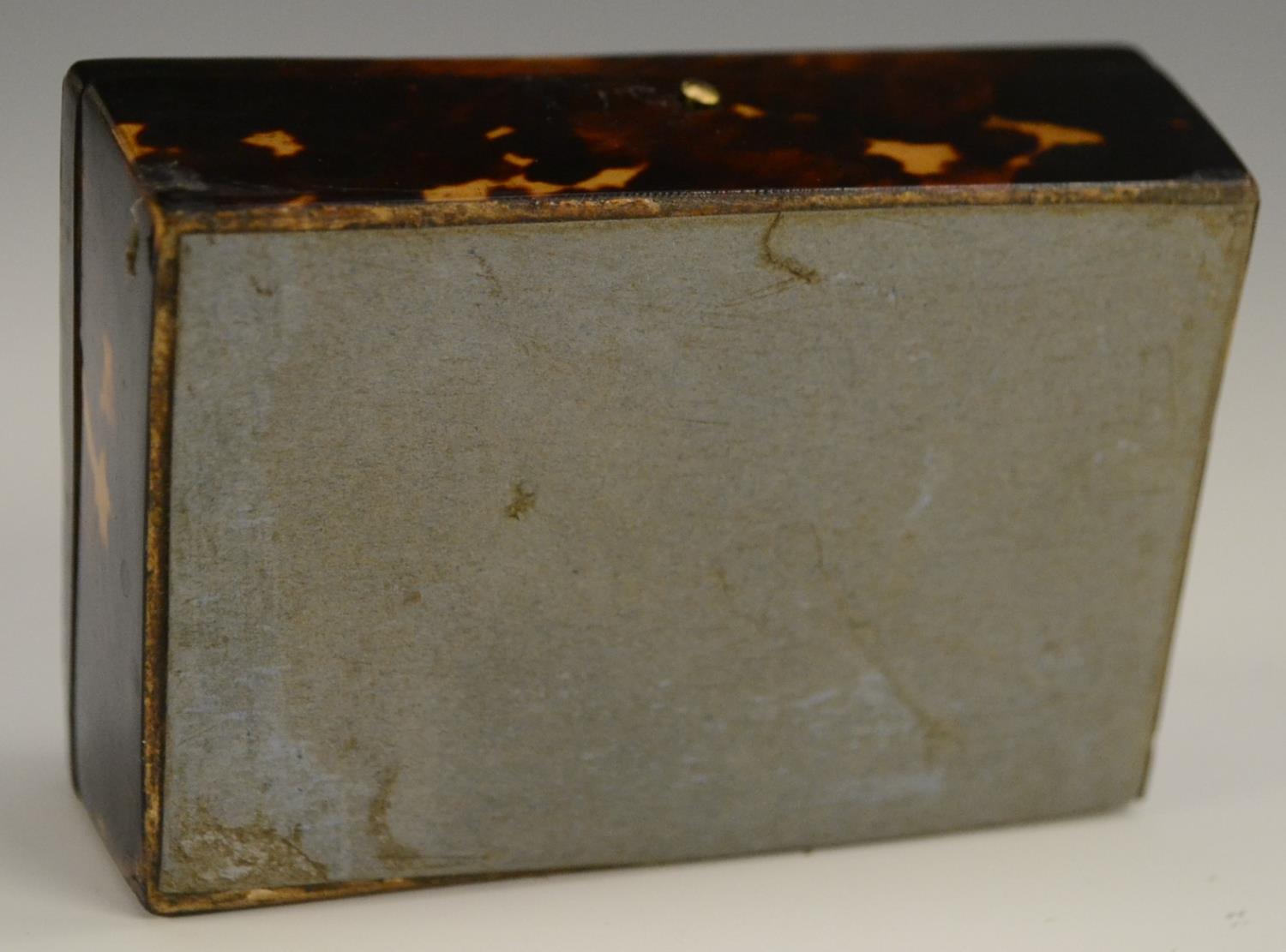 A 19th century tortoiseshell casket, hinged cover decorated with cut steel pinwork, 8.5cm wide, c. - Image 8 of 8