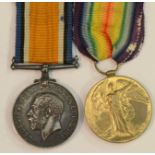 Medals, World War I, a pair, British War and Victory, named to M-337654 Pte Ernest W Farmer,