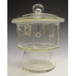 Science - a clear glass laboratory desiccator, by Moncrieff, Perth, Scotland,