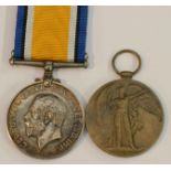 Medals, World War I, a pair, British War and Victory, named to 214324 Gnr H J Harrison,