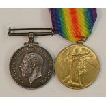 Medals, World War I, a pair, British War and Victory, named to 60803 Gnr A Jones, Royal Artillery,