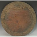 Tribal Art - a Yoruba divination board, 41cm diam,