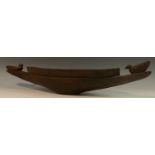 Tribal Art - a Polynesian hardwood food bowl, chip-carved geometric border,