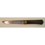 An Indian dagger, 15cm slightly curved blade, wrigglework armourer's mark as a hand,