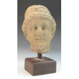 A Grand Tour type composition model, head of Diana, after an Antique sculptural fragment,