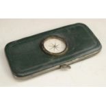 A 19th century green leather gentleman's aide memoire and pocket case,