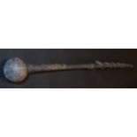 Tribal Art - a Zulu prestige staff, knobkerrie pommel,