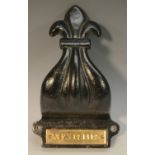 Interior Design - a cast iron and brass gentleman's club periodical bracket, inscribed Newspapers,