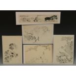 Japanese School (Edo/Meiji period) Monkeys in a Tree pen and ink on paper,