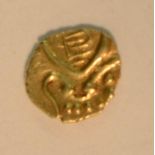 Coin, India Holandesa, 1675-1724, gold Fanam, 10mm, 0.3g, Cochin Au.