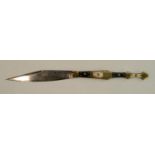 A 19th century Spanish navaja locking fighting knife, 20cm blade stamped Valerojun/Zaragoza,