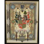 Heraldry - a watercolour armorial, the heraldic achievement of Whetmore,