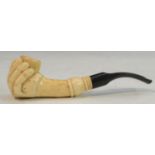 Folk Art - an unusual 19th century bone and two-tone horn pipe,