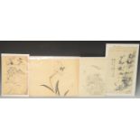 Japanese School (Meiji period) Study of Lily red two-character seal mark, monochrome wash on paper,