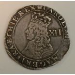 Coin, GB, Charles II, Third Issue, hammered silver shilling, 31mm, 6g, Spink 3322,