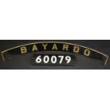 Railwayana - a re-struck brass arched engine plate, Bayardo,