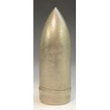 Trench Art - the head of an artillery shell, indistinctly stamped and numbered,