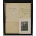 Sir Winston Leonard Spencer Churchill (1874 - 1965), a handwritten letter,