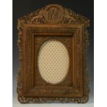 A 19th century Indian sandalwood shaped rectangular easel photograph or picture frame,