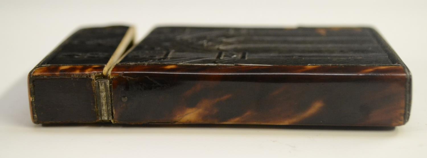 A William IV/early Victorian Gothic Revival tortoiseshell card case, - Image 8 of 10