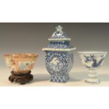 A Chinese porcelain stem cup,