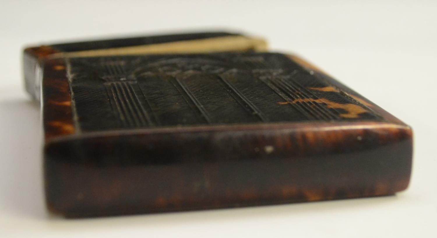 A William IV/early Victorian Gothic Revival tortoiseshell card case, - Image 9 of 10