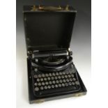 An early 20th century American Underwood noiseless portable typewriter, serial no.