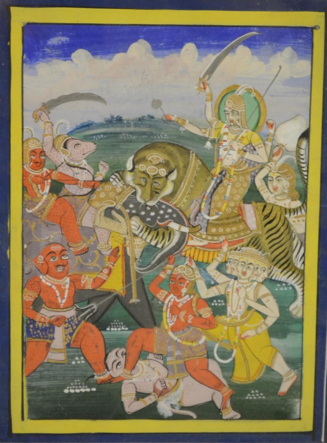 Indian School (19th century) Assembled Deities watercolour and gouache, 30cm x 23. - Image 3 of 4