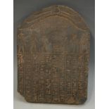 Antiquities - an Egyptian Grand Tour black basalt stele, of small proportions,