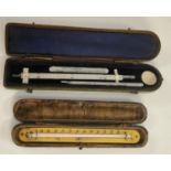 A 19th century shagreen rounded rectangular instrument case, now enclosing a thermometer, 19.