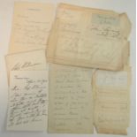 Miscellaneous - a collection of nine clipped autograph signatures,