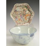 **Please note the spoon tray has a small repair** An 18th century Chinese shaped hexagonal spoon