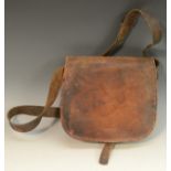 Shooting - an early 20th century leather cartridge bag, 19.