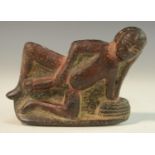 An erotic figure, possibly Indian, as a reclining man with accentuated phallus, 10.