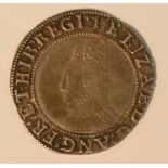 Coin, GB, Tudor, Elizabeth I, Sixth Issue, 1582-1600, hammered silver shilling,