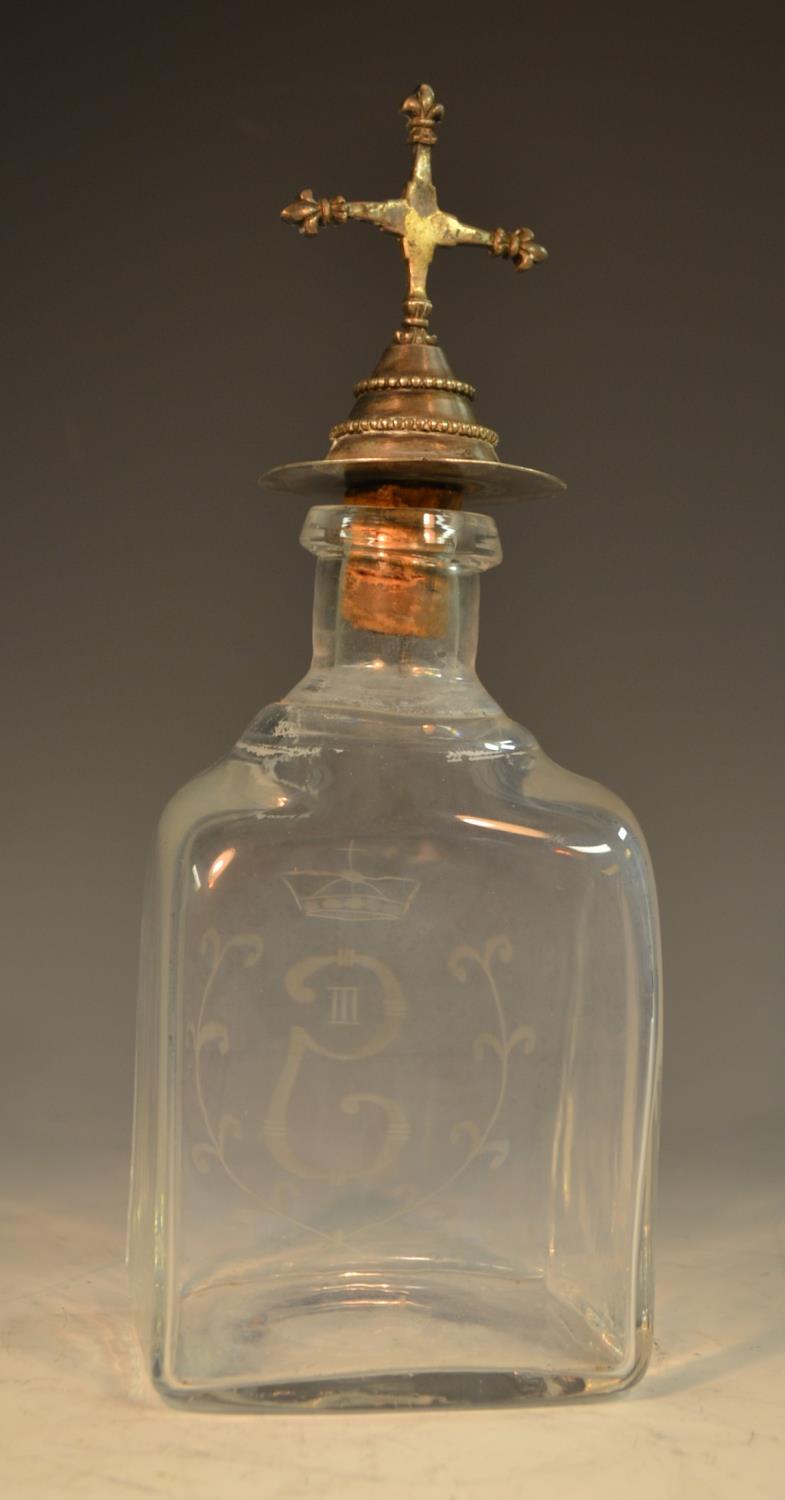 A Swedish royal commemorative glass square baluster decanter, - Image 3 of 3