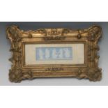 A 19th century Wedgwood Jasperware rectangular plaque, with classical dancing maidens,