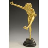 Claire Colinet, early 20th century, a gilt bronze,