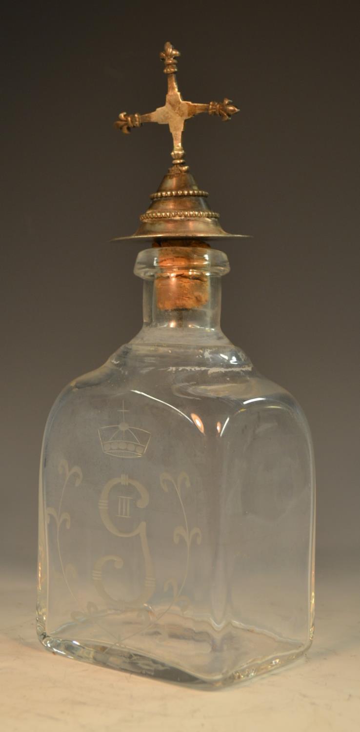 A Swedish royal commemorative glass square baluster decanter, - Image 2 of 3