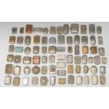 A collection of 19th century and later vesta cases, including EPNS, copper and brass,