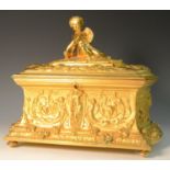 A 19th century ormolu rectangular casket,